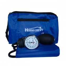 Baumanómetro Aneroide de 2 Mangueras con Cámara de Látex y Brazalete Ajustable 100% de Algodón - Home Care