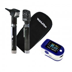 Paquete equipo de diagnóstico pocket led 3 lumens y oxímetro digital de dedo