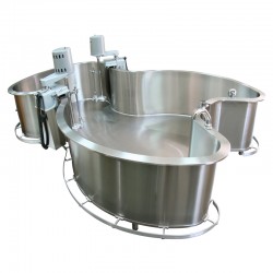 Tina de Hubbard para Hidroterapia de Acero Inoxidable con 2 Turbinas de 1/2 Caballo y Capacidad de 1609L - Full Hydro Power