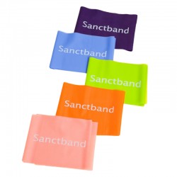 Set de 5 Bandas de Resistencia para Ejercicio Progresivo de Nivel Extra Suave, Suave, Media, Dura y Extra Dura - Sanctband