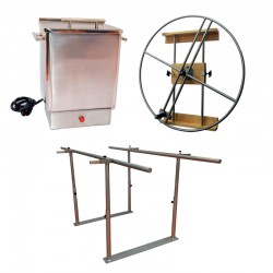 Barras paralelas, compresero caliente 4 compresas y rueda o timón para ejercicios de hombro