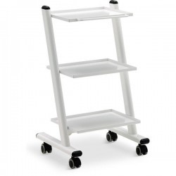 Carro Porta Equipo Médico y Fisioterapéutico Móvil de 4 Ruedas con 3 Charolas de Metal - Médica Store