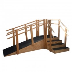 Escalera y Rampa para Rehabilitación Física con Pasillos 91 cm + Escalones de 25 cm con Suelo Anti Derrapante - Mecano Rehab