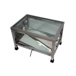 Plantoscopio de Tubo Cuadrado de Metal de 40x40x40cm con Cristal de 19 mm de Espesor y Entrepaño Móvil con Espejo - Médica Stor