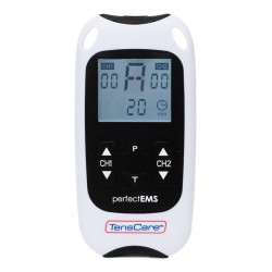 Electroestimulador TENS + EMS Portátil de 2 Canales Independientes con 8 Programas EMS y 6 Programas TENS - TensCare